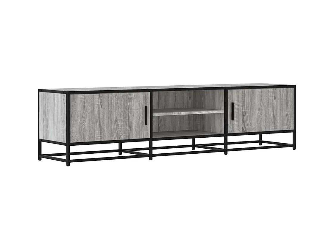 Tv-meubel | Tv-Bank | TV-kast160x35x41 cm bewerkt hout metaal grijs sonoma eiken