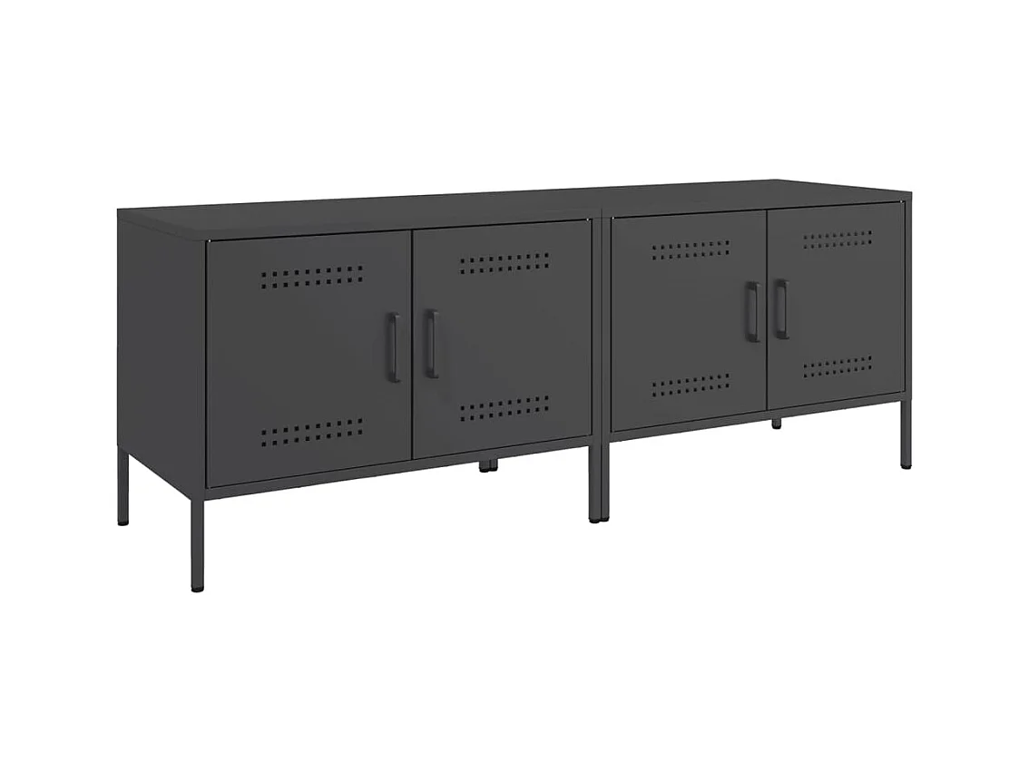 Muebles de TV | Gabinetes de TV |  Muebles de salón 2 piezas acero negro 68x39x50,5 cm