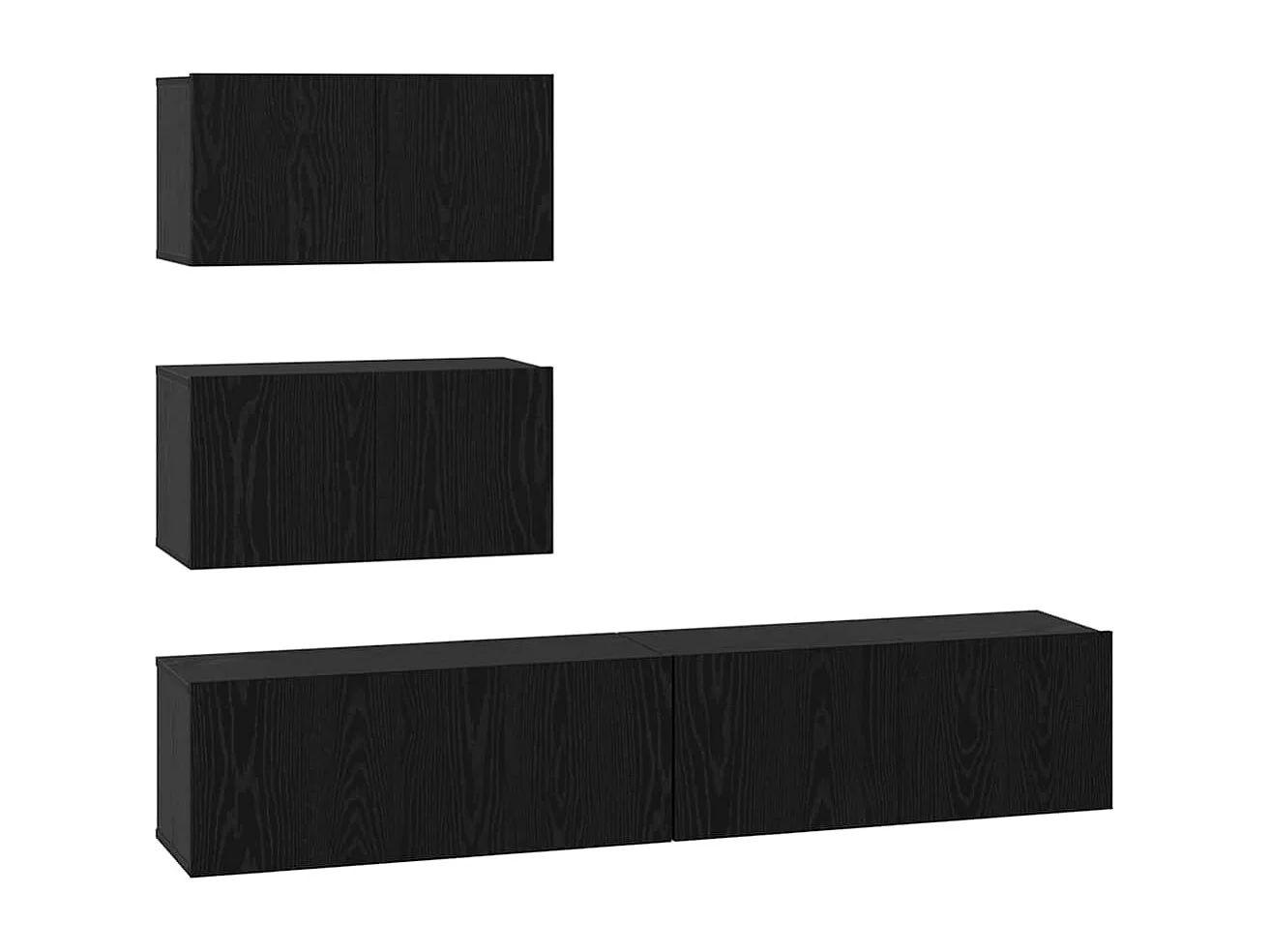 Ensemble de meuble TV | Banc TV | Armoire TV 4 pcs Chêne Noir 80 x 30 x 30 cm