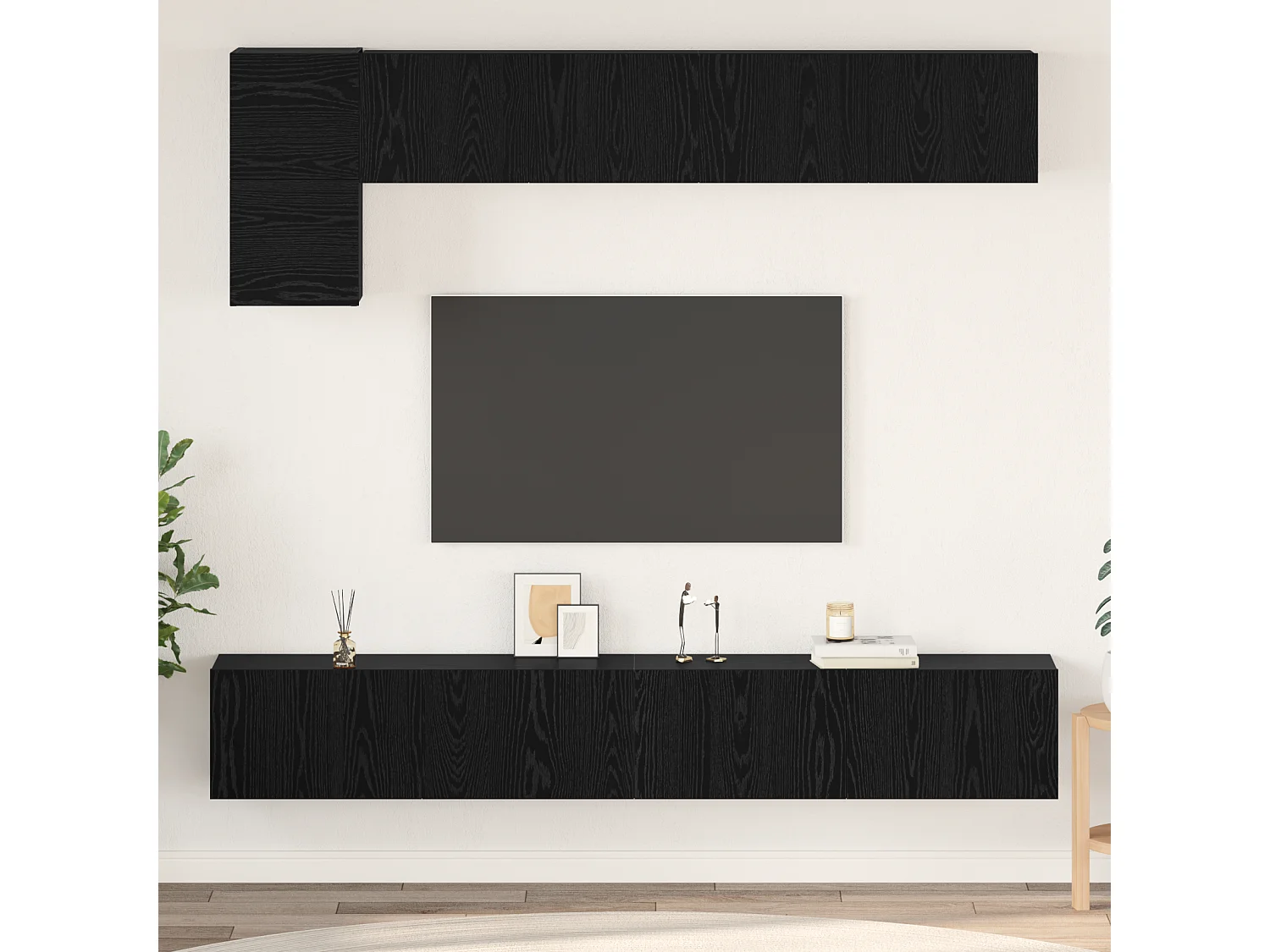 Ensemble meuble TV | Banc TV | Armoire TV 5 pcs Chêne Noir 100 x 30 x 30 cm