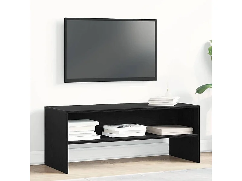 Mueble para TV  | Gabinete de TV |  Mueble de salón madera contrachapada roble negro100x40x40 cm