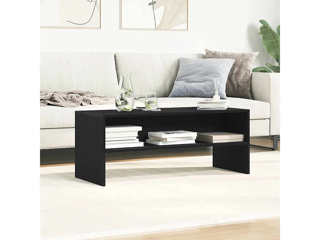 Mueble para TV  | Gabinete de TV |  Mueble de salón madera contrachapada roble negro100x40x40 cm