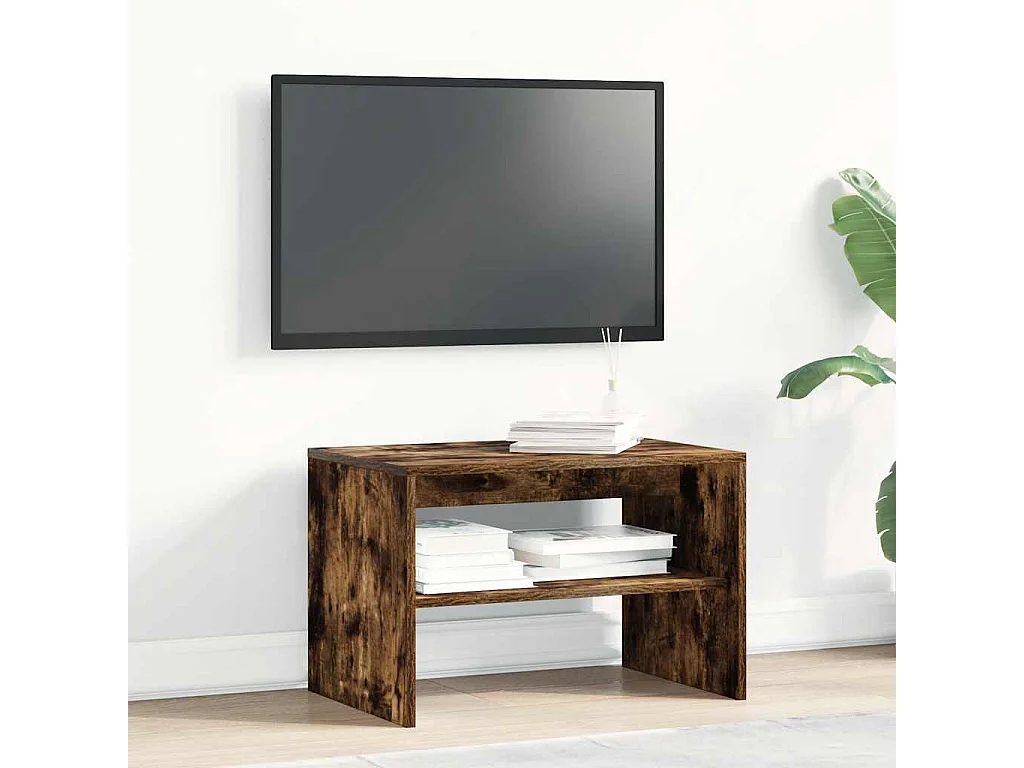 Meuble TV | Banc TV | Armoire TV chêne fumé 60x40x40 cm bois d'ingénierie