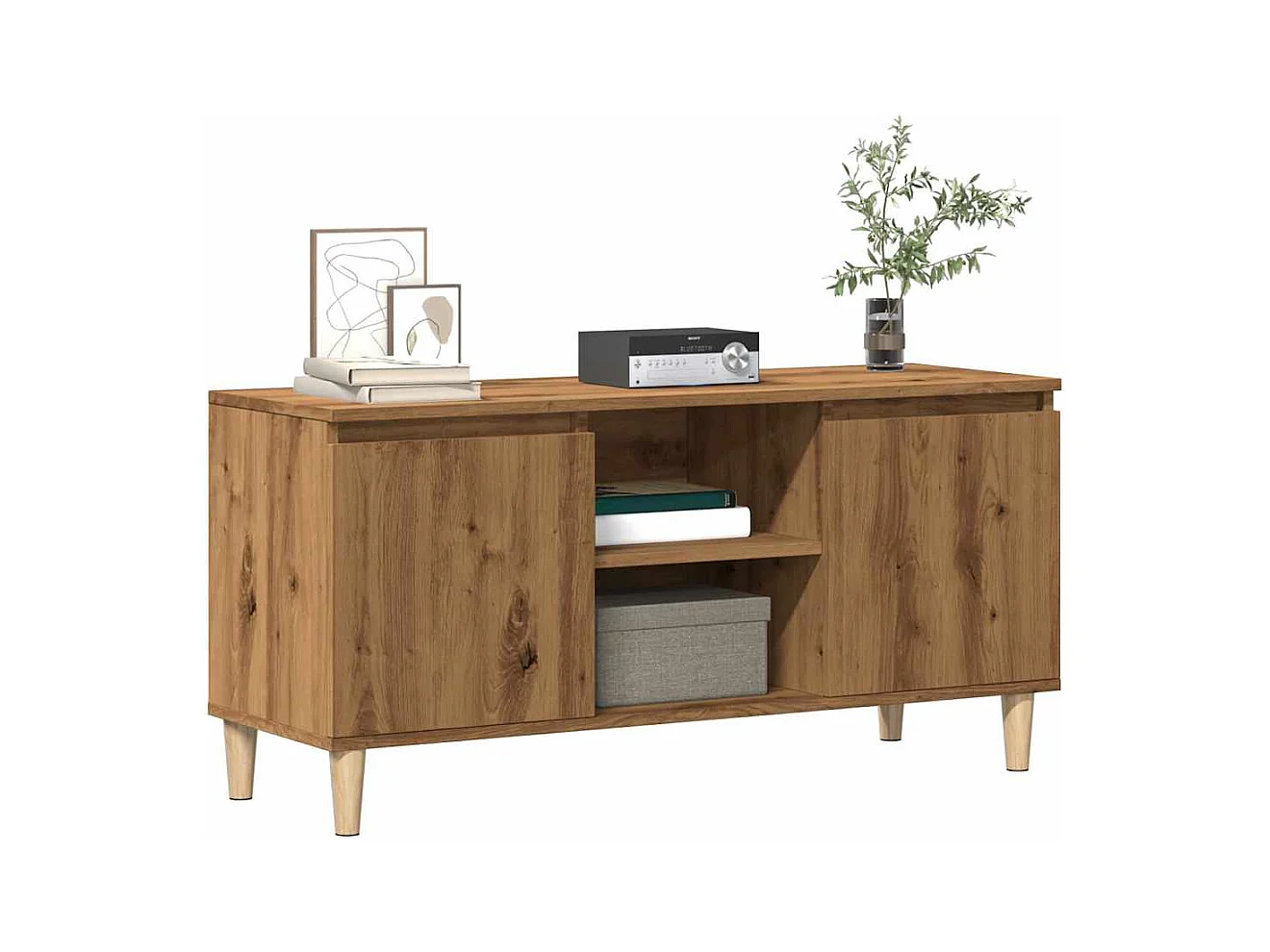 Mueble para TV  | Gabinete de TV |  Mueble de salón madera de ingeniería roble artisan 102x35x50 cm