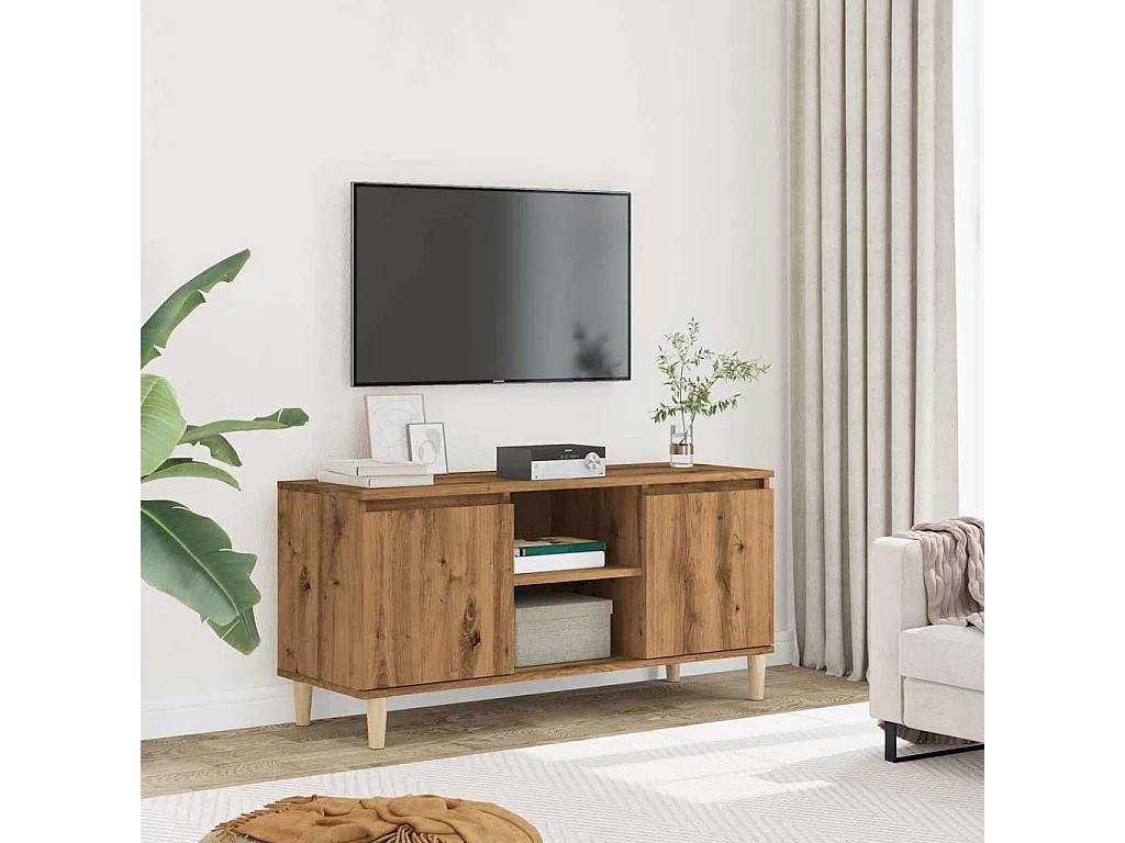 Mueble para TV  | Gabinete de TV |  Mueble de salón madera de ingeniería roble artisan 102x35x50 cm