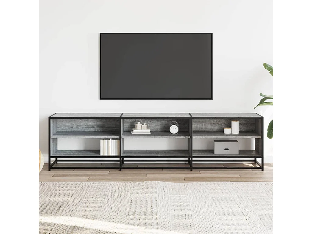 Mueble de TV | Mueble de salón madera de ingeniería gris Sonoma 180x40x46 cm