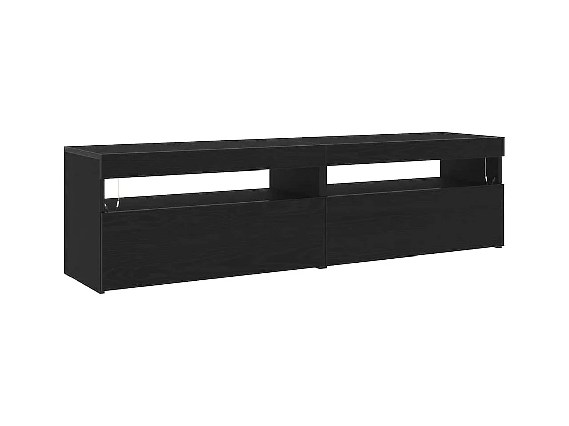Gabinete de TV | Mueble de TV | Mueble de salón 2 pcs Negro 75 x 35 x 40 cm Madera contrachapada