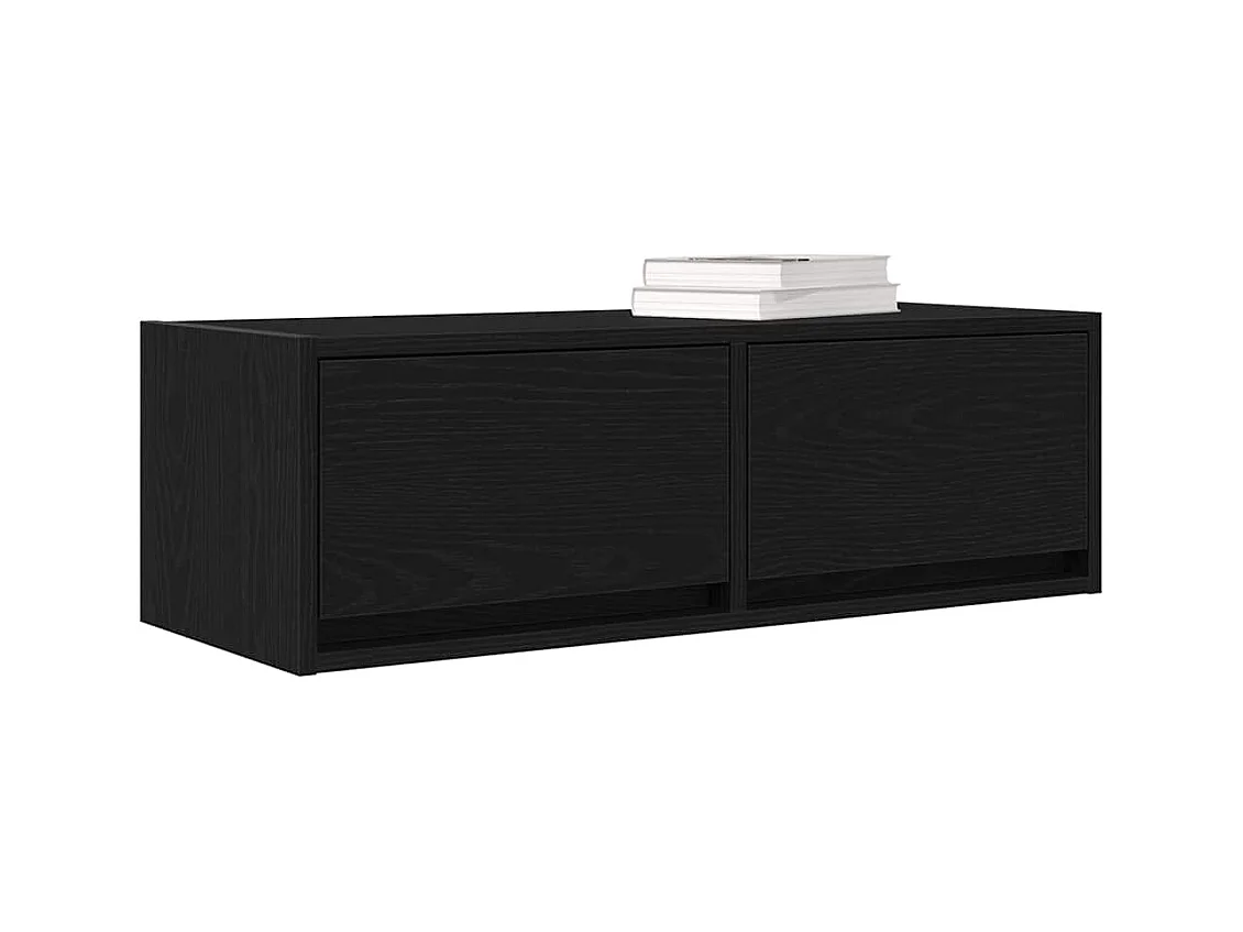 Muebles de TV | Gabinetes de TV |  Muebles de salón 2 uds Roble Negro 80x31x25,5 cm Madera ingeniería