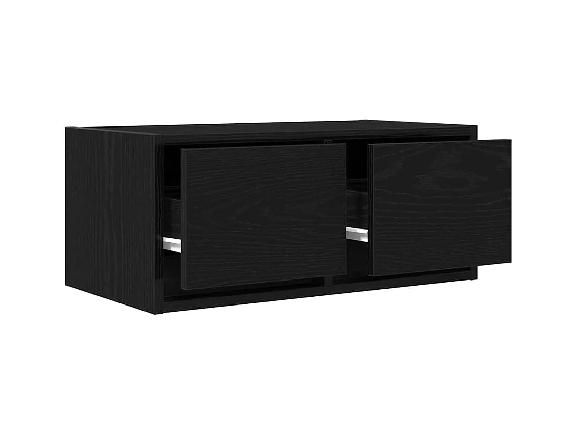 Muebles de TV | Gabinetes de TV |  Muebles de salón 2 uds Roble Negro 60x31x25,5 cm Madera ingeniería