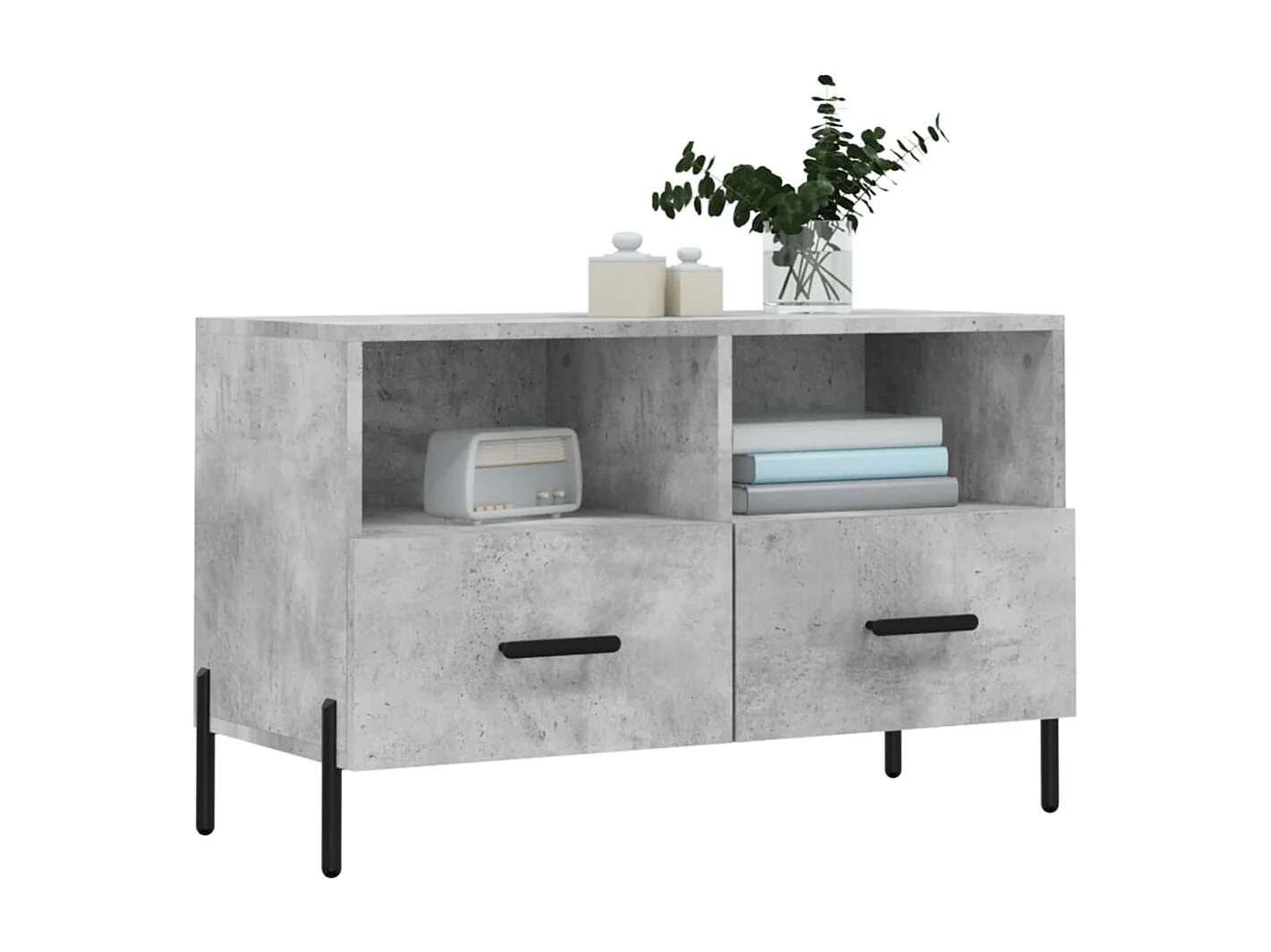 Meuble TV | Banc TV | Armoire TV Gris béton 80x36x50 cm Bois d'ingénierie