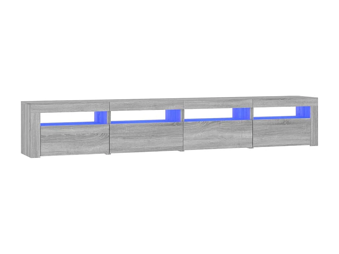 Mueble de TV | Mueble de salón con luces LED gris Sonoma 240x35x40 cm