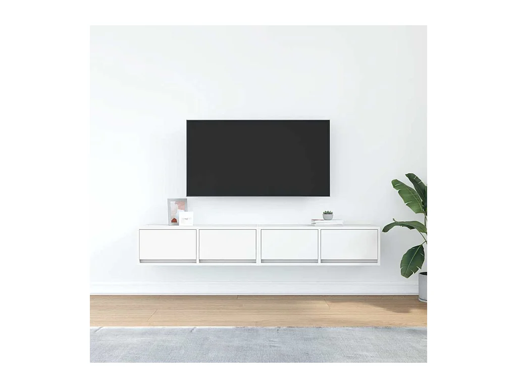Tv-meubelen | Tv-Banken | TV-kasten 2 st 80x31x25,5 cm bewerkt hout wit