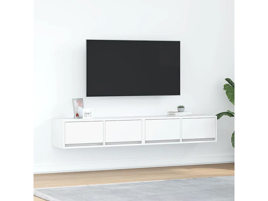 Meubles TV | Bancs TV | Armoires TV 2 pcs blanc 80x31x25,5 cm bois d'ingénierie