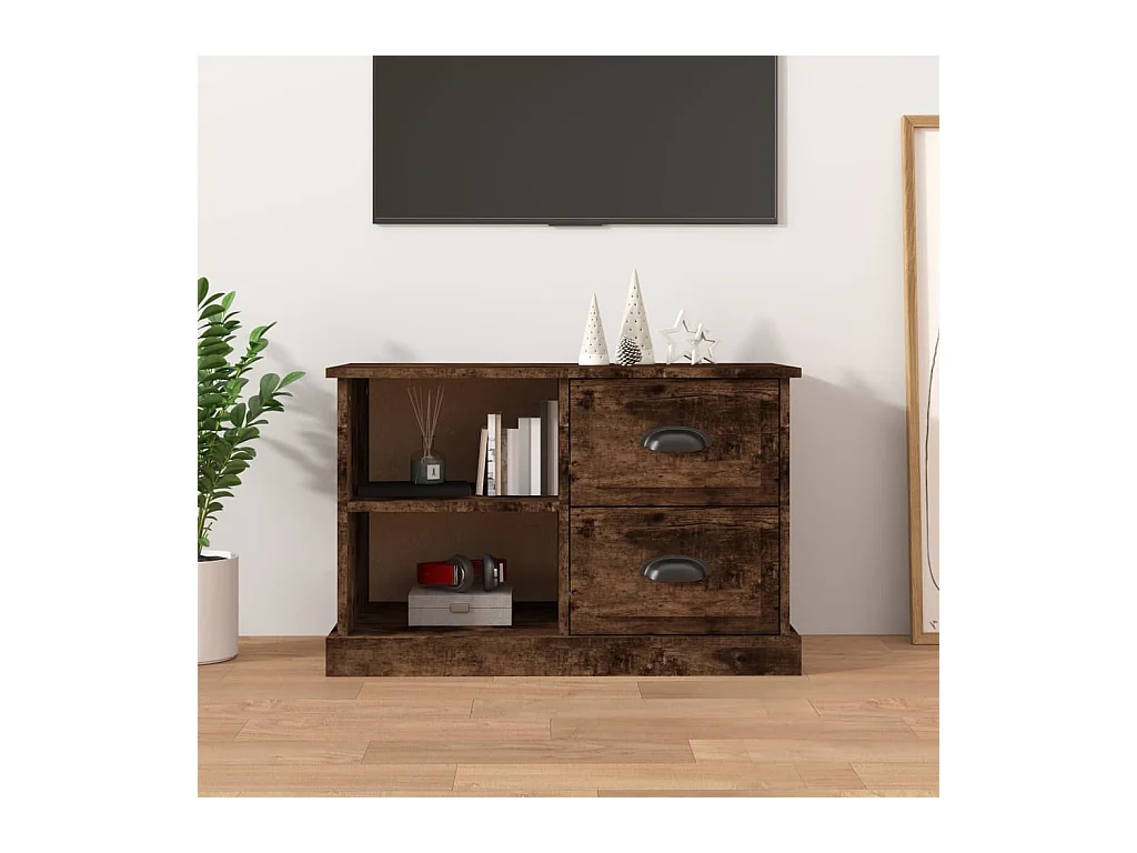 Mueble de TV | Mueble de salón madera contrachapada roble ahumado 73x35,5x47,5 cm