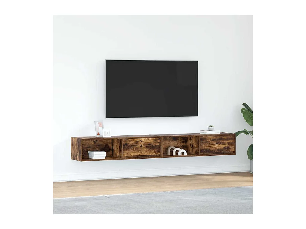 Muebles de TV | Gabinetes de TV |  Muebles de salón 2 uds madera ingeniería color roble 100x31x25,5cm