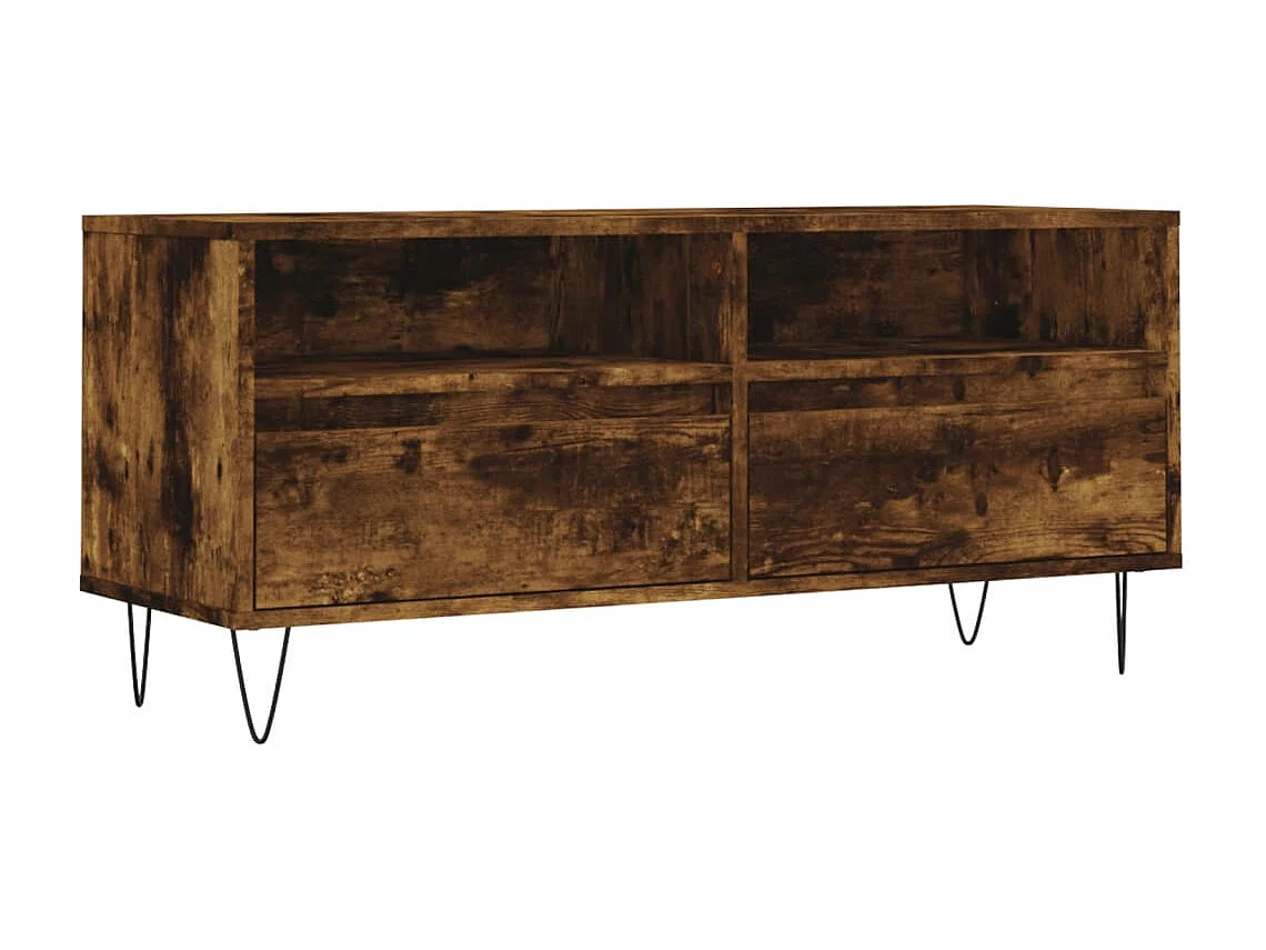 Mueble de TV | Mueble de salón madera contrachapada roble ahumado 100x34,5x44,5cm