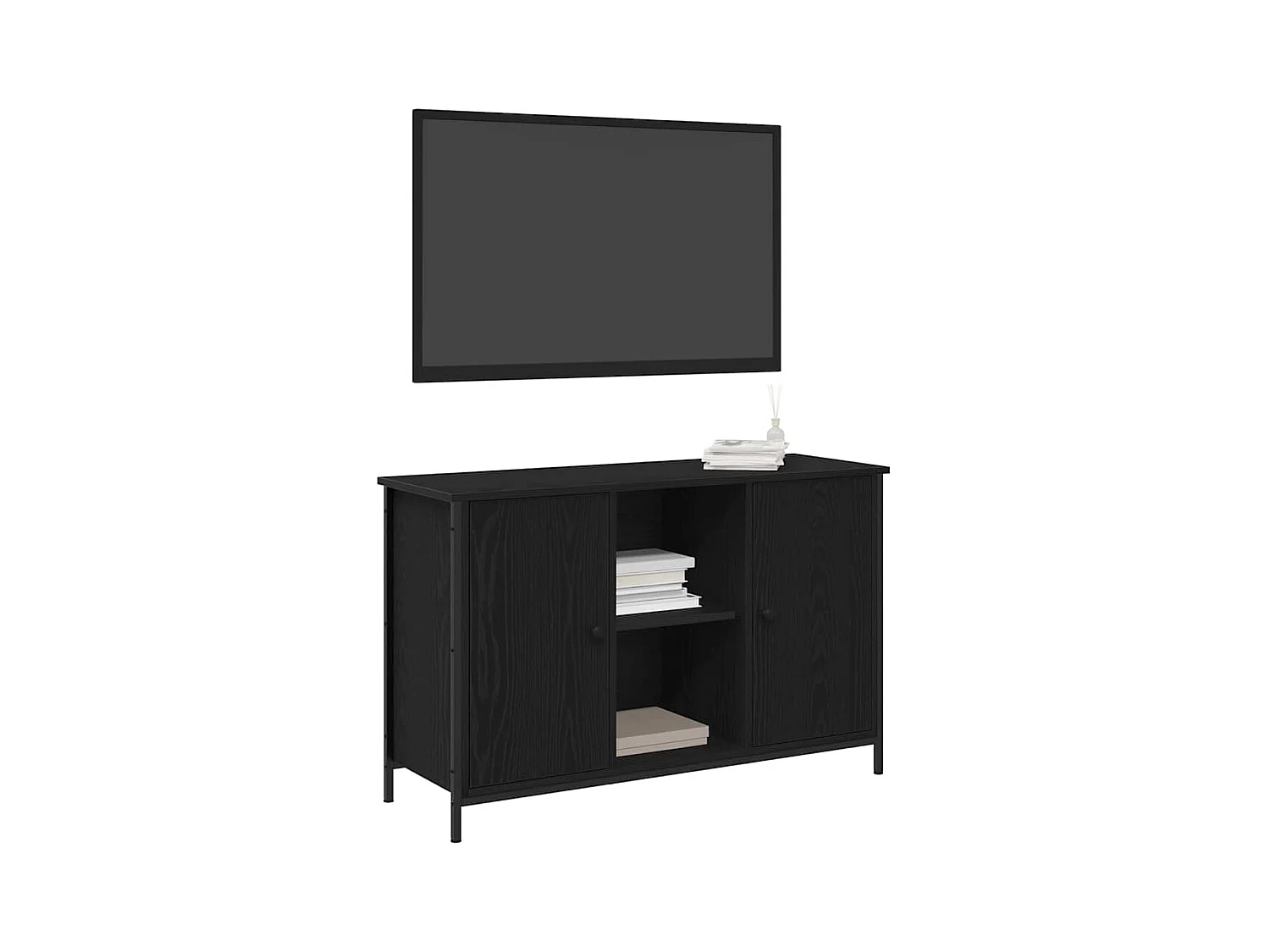 Gabinete de TV | Mueble de TV | Mueble de salón Roble negro 101 x 35 x 65 cm