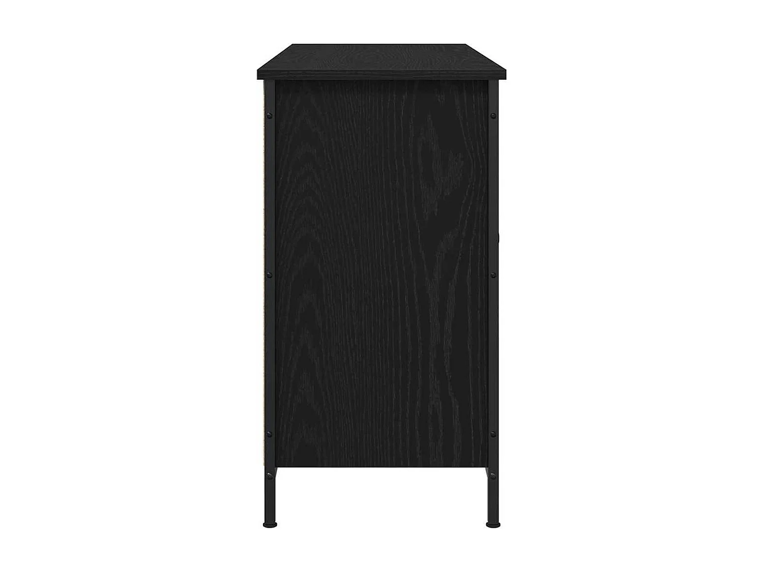 Tv-meubel | Tv-Bank | TV-kast101x35x65 cm bewerkt hout en staal zwart eikenkleur