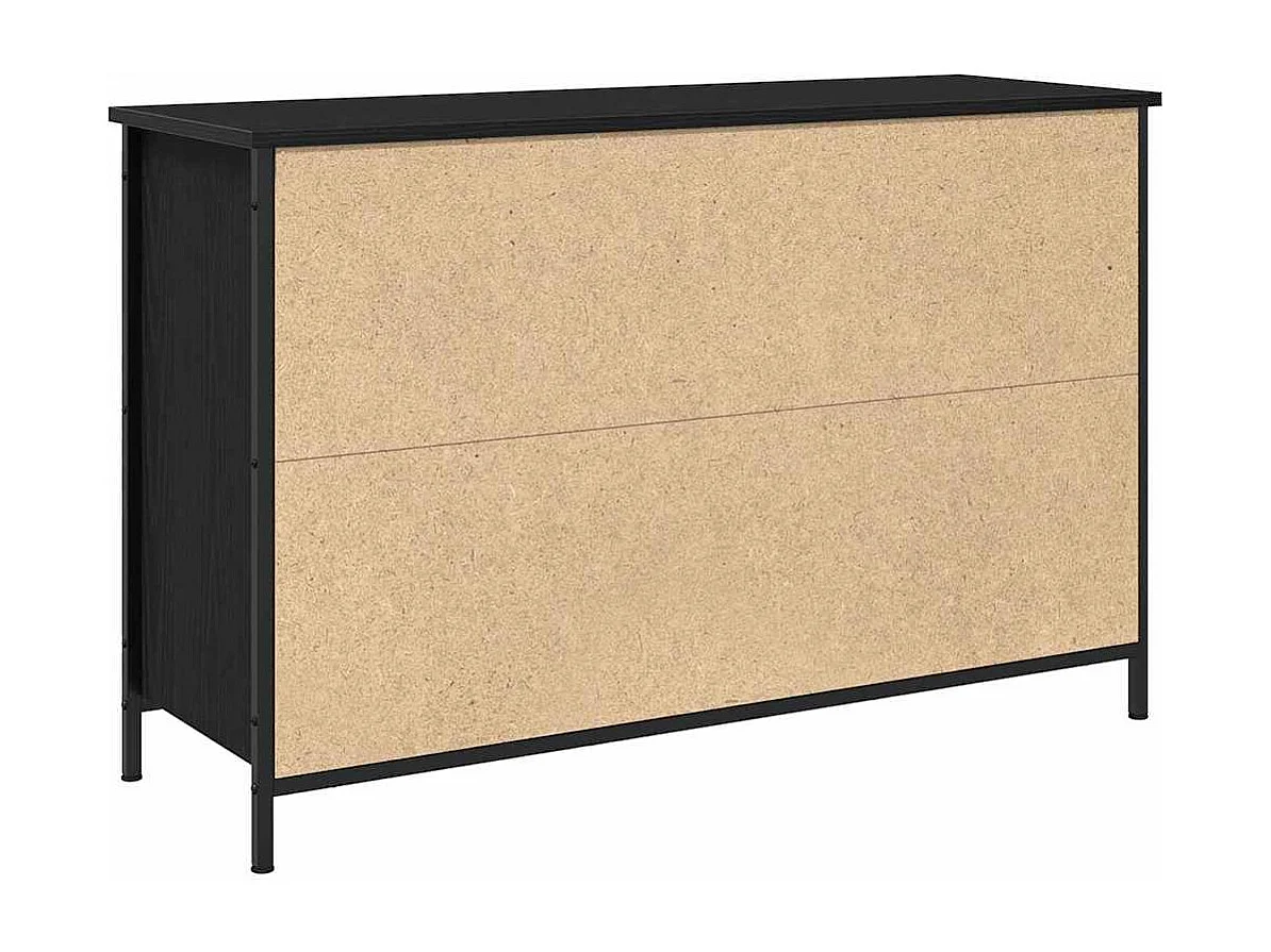 Tv-meubel | Tv-Bank | TV-kast101x35x65 cm bewerkt hout en staal zwart eikenkleur