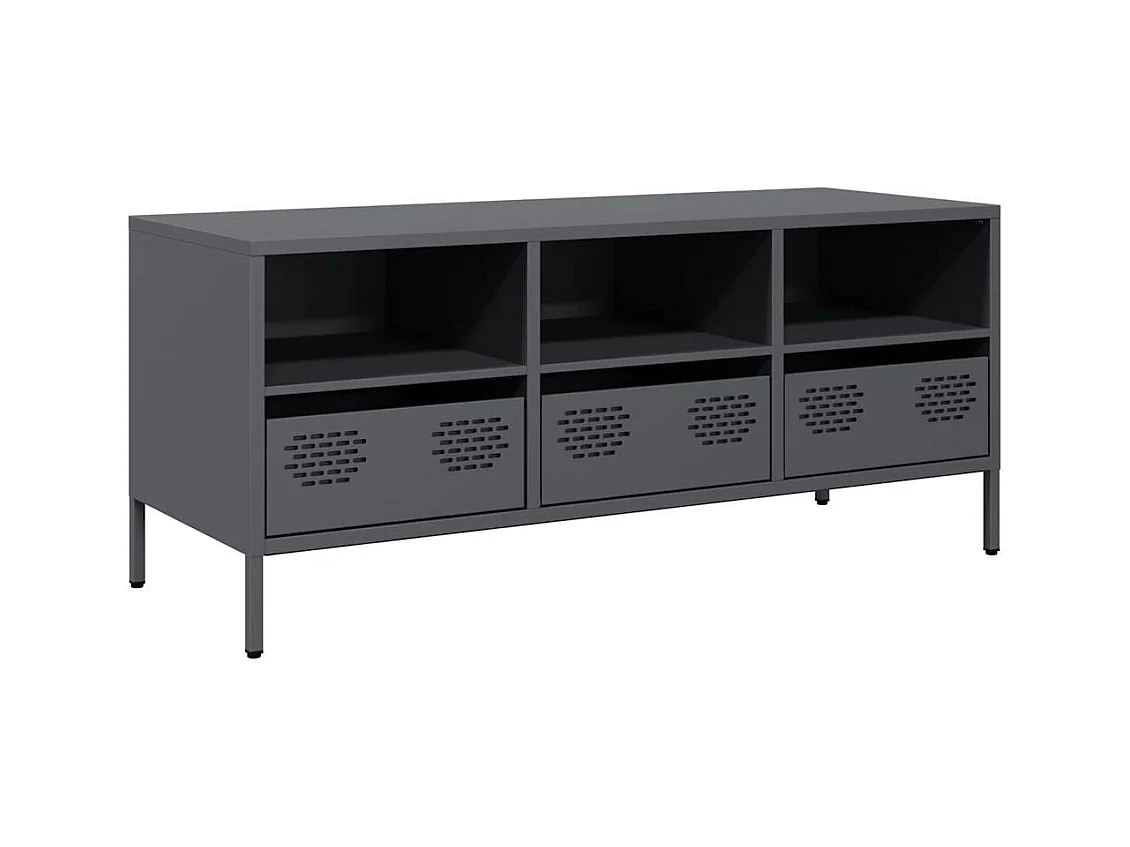 Mueble de TV | Mueble de salón acero laminado en frío antracita 101,5x39x43,5 cm