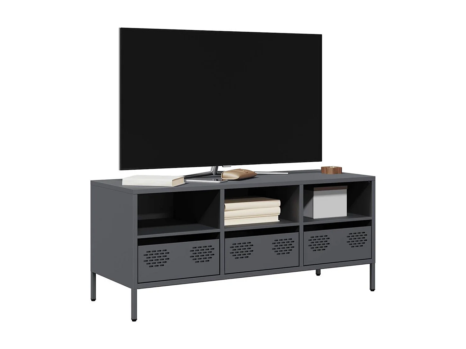 Tv-meubel | Tv-Bank | TV-kast101,5x39x43,5 cm koudgewalst staal antracietkleurig