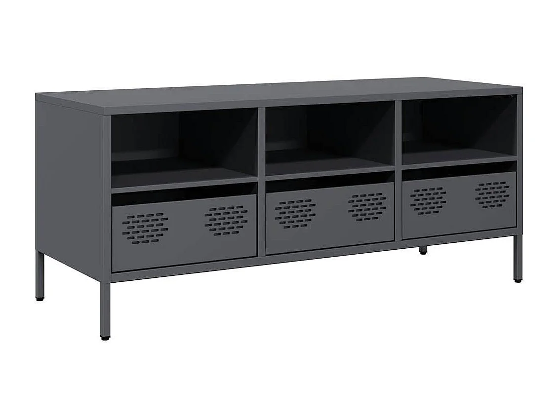 Tv-meubel | Tv-Bank | TV-kast101,5x39x43,5 cm koudgewalst staal antracietkleurig