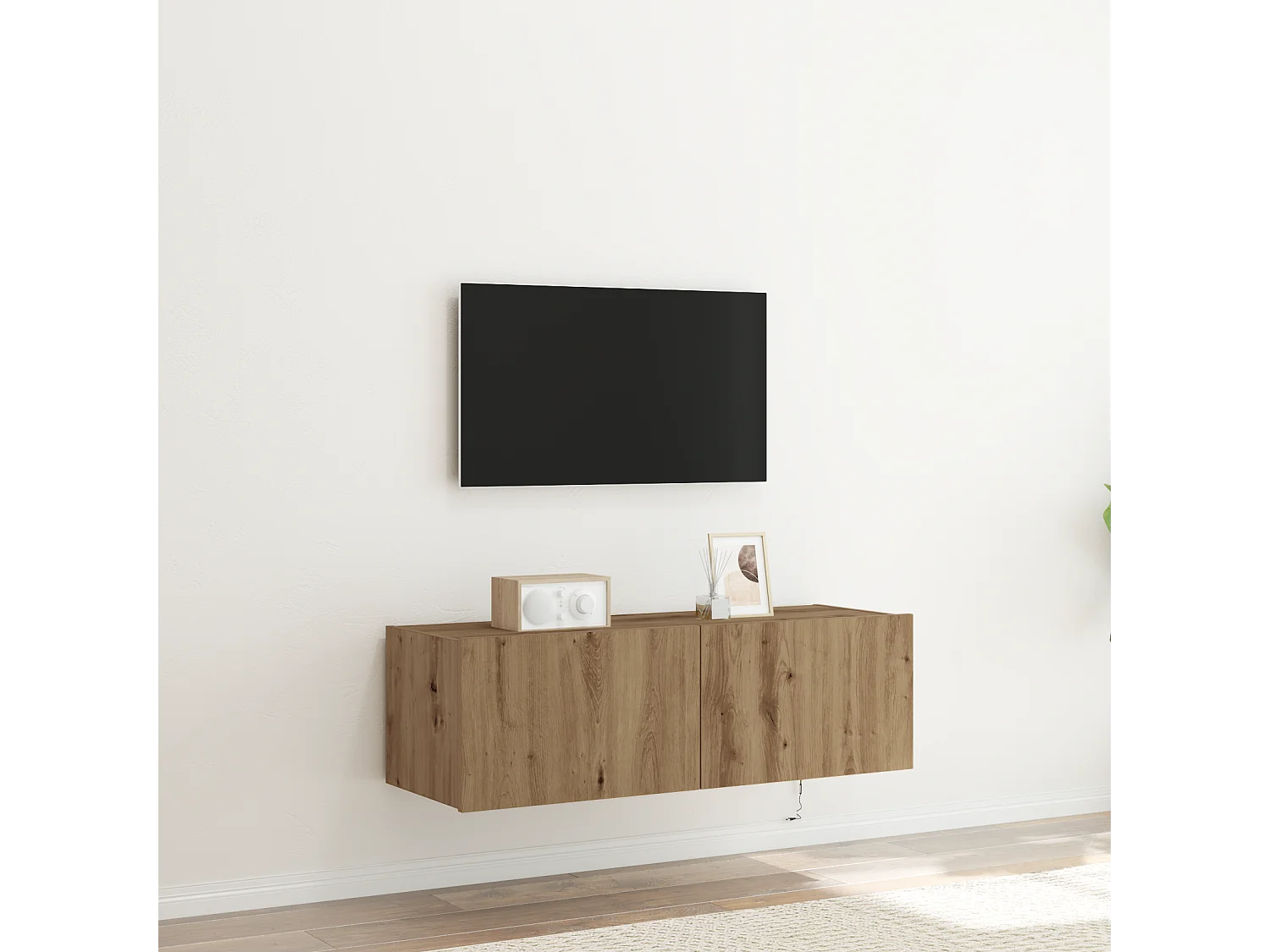 Mueble de TV | Mueble de salón Montado en la Pared Roble artisan 100 x 35 x 31 cm