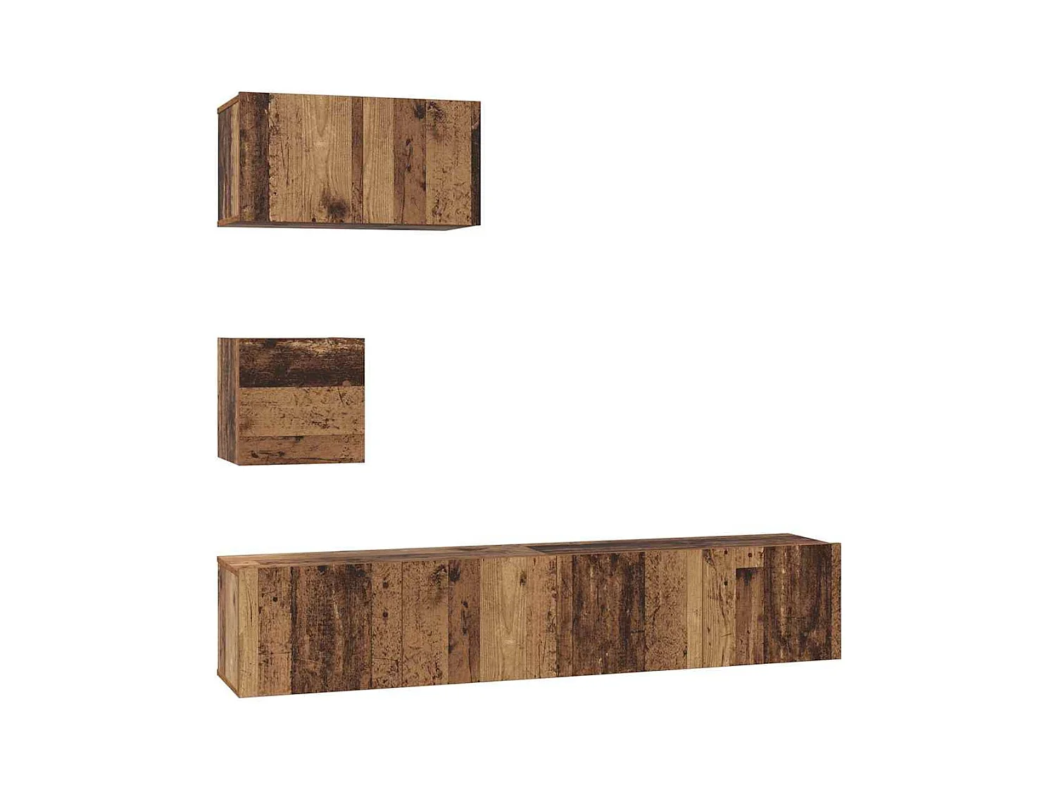Wand TV kast | Tv-meubel | Tv-Bank 4 pcs Oud hout 80 x 30 x 30.5 cm Bewerkt hout
