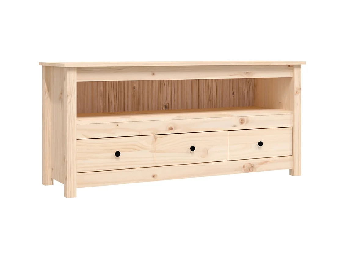 Mueble de TV | Mueble de salón de madera maciza de pino 114x35x52 cm