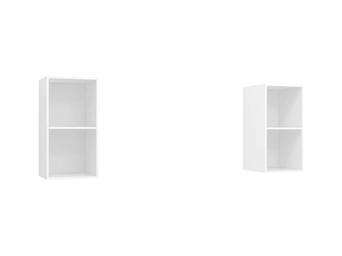 Muebles de pared para TV | Gabinetes de TV |  Muebles de salón 2 uds madera contrachapada blanco
