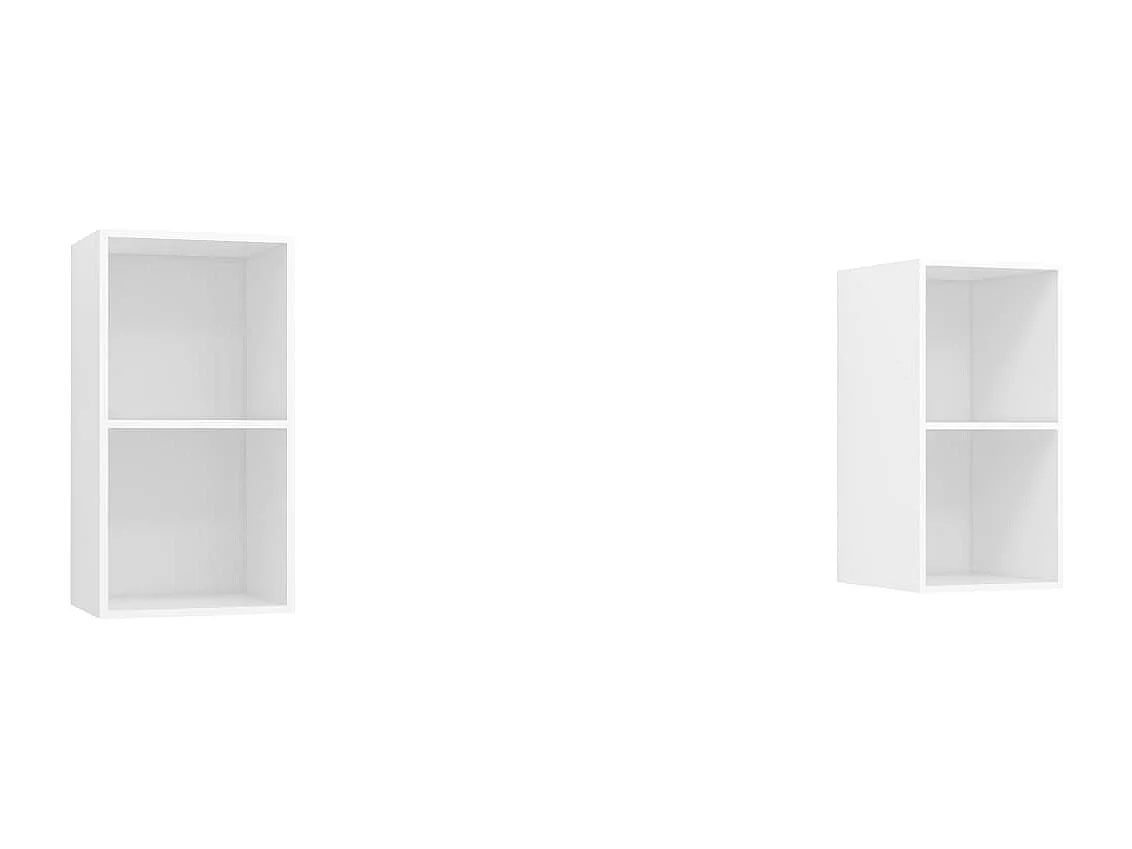 Meubles TV | Bancs TV | Armoires TV muraux 2 pcs Blanc Bois d'ingénierie
