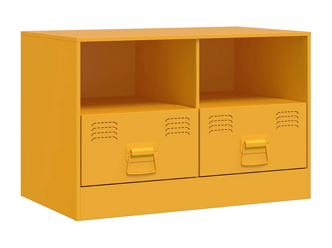 Meuble TV | Banc TV | Armoire TV jaune moutarde 67x39x44 cm acier