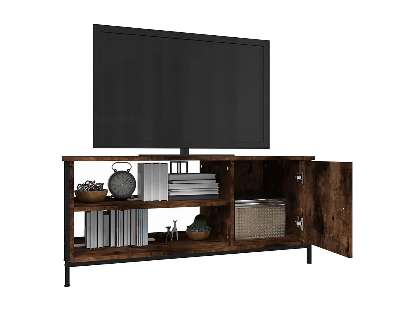 Mueble de TV | Mueble de salón madera contrachapada roble ahumado 100x40x45 cm