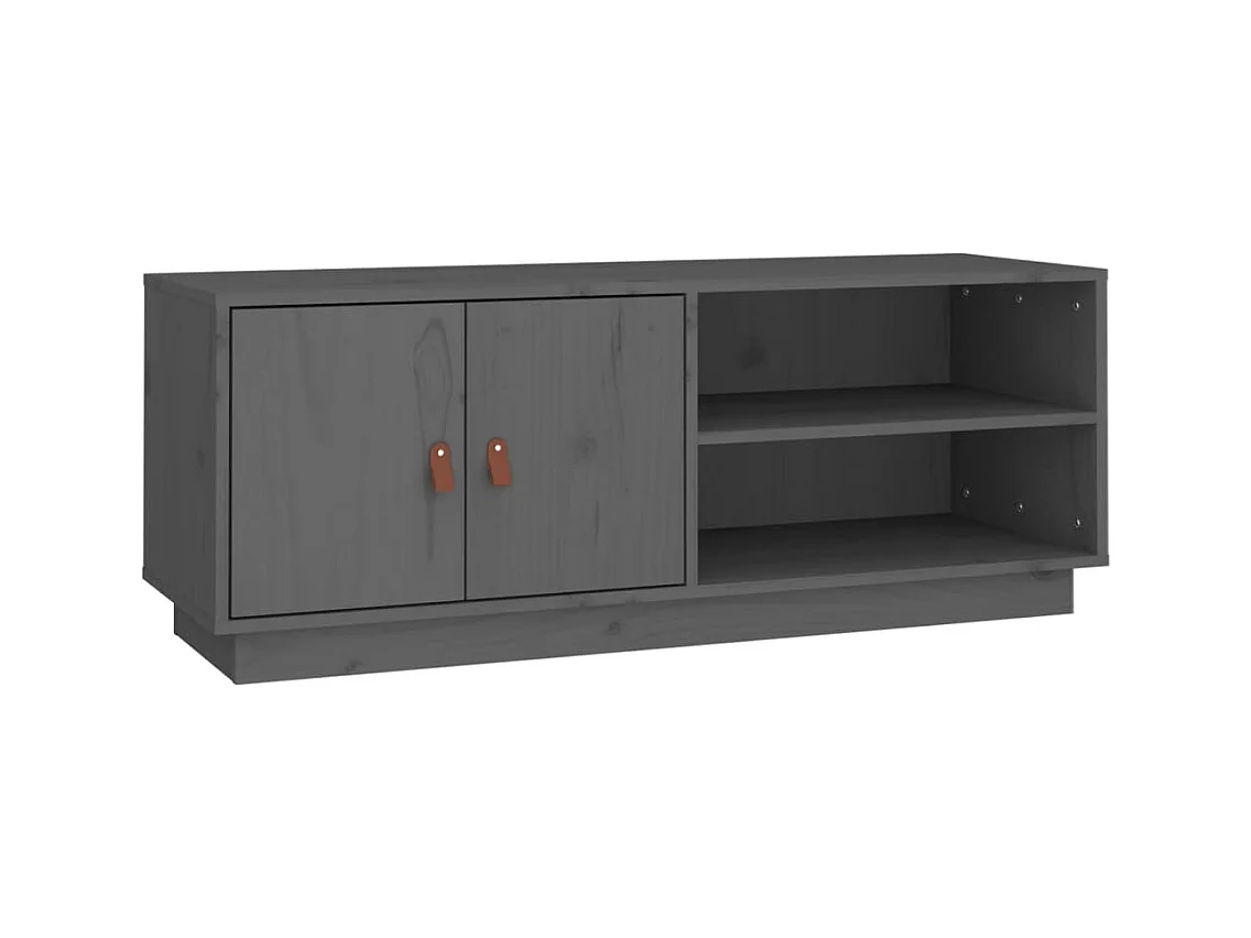 Mueble de TV | Mueble de salón de madera maciza de pino gris 105x34x40 cm