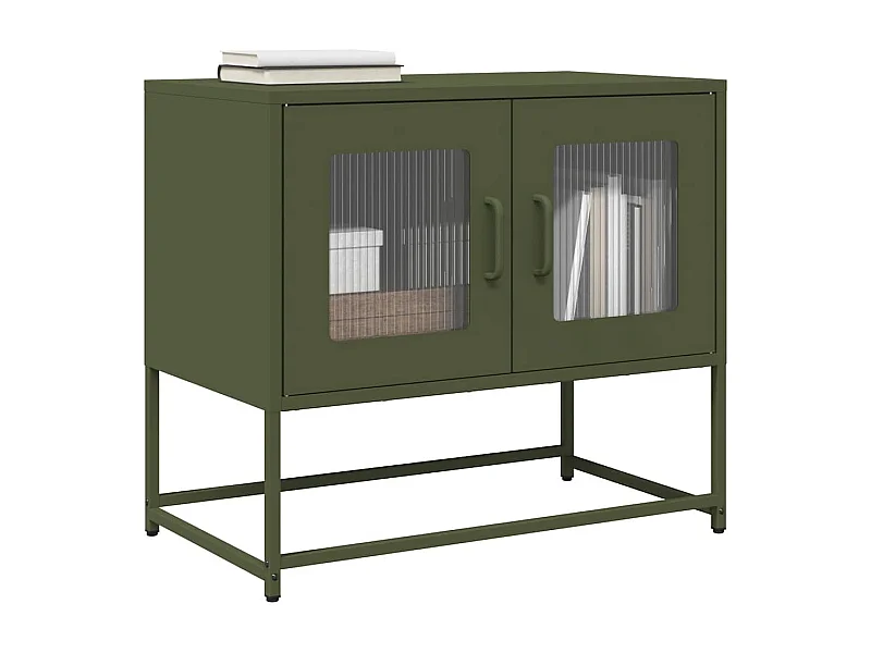 Tv-meubel | Tv-Bank | TV-kast68x39x60,5 cm koudgewalst staal olijfgroen