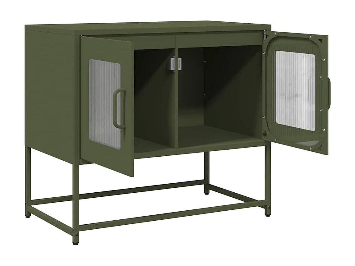 Meuble TV | Banc TV | Armoire TV vert olive 68x39x60,5 cm acier laminé à froid