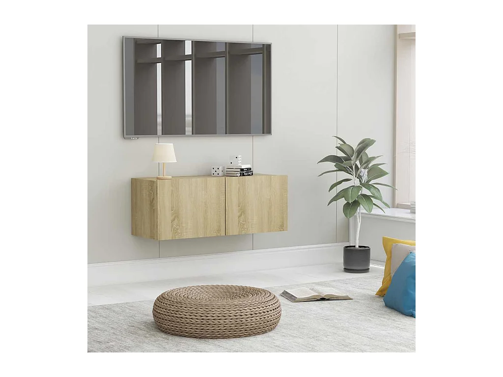 Mueble para TV  | Gabinete de TV |  Mueble de salón madera contrachapada color roble 80x30x30 cm