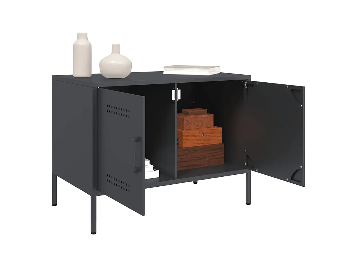 Muebles de TV | Gabinetes de TV |  Muebles de salón 2 unidades acero gris antracita 68x39x50,5 cm