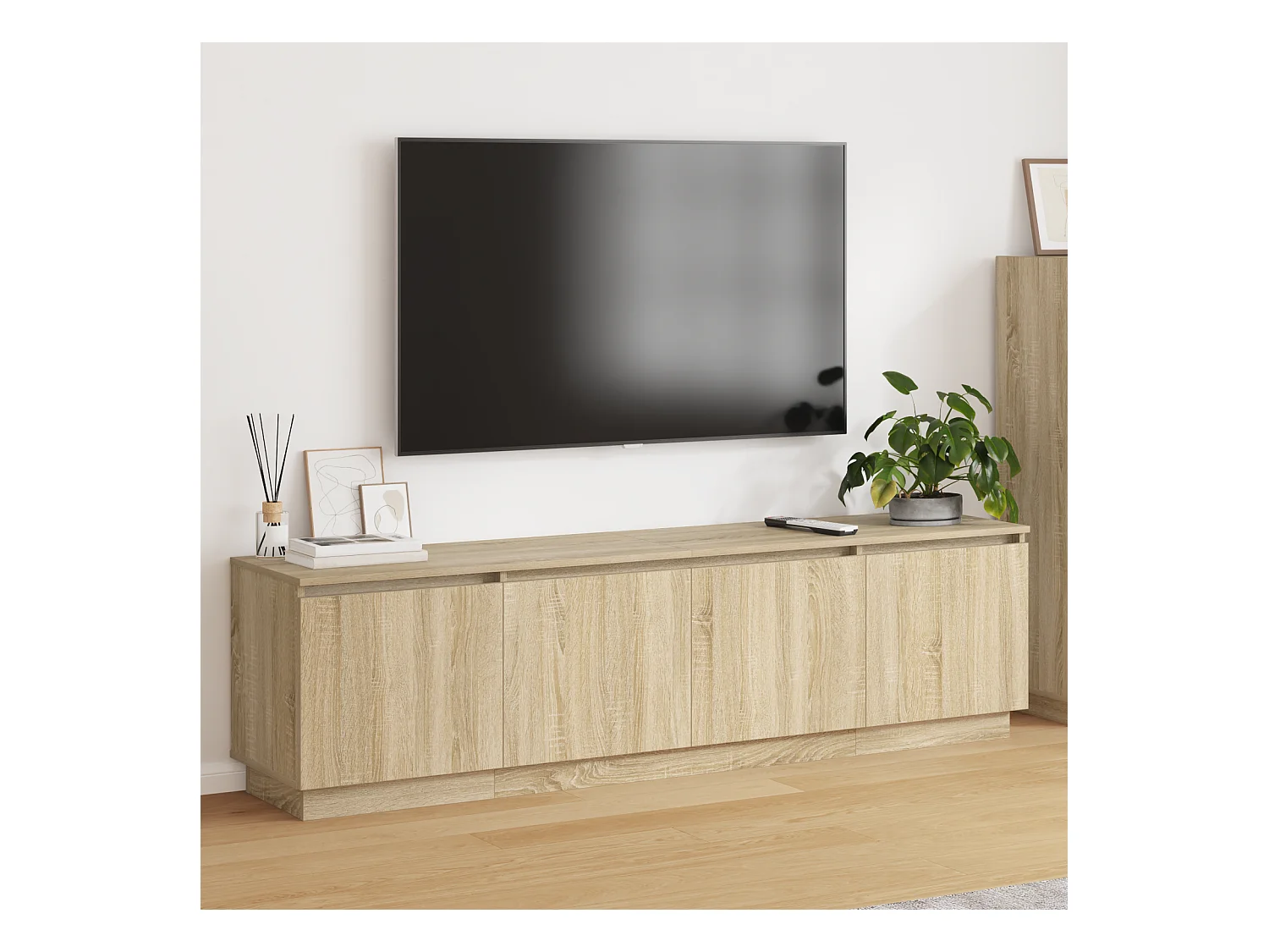 Tv-meubel | Tv-Bank | TV-kastmet LED 180x38x49 cm bewerkt hout sonoma eikenkleurig