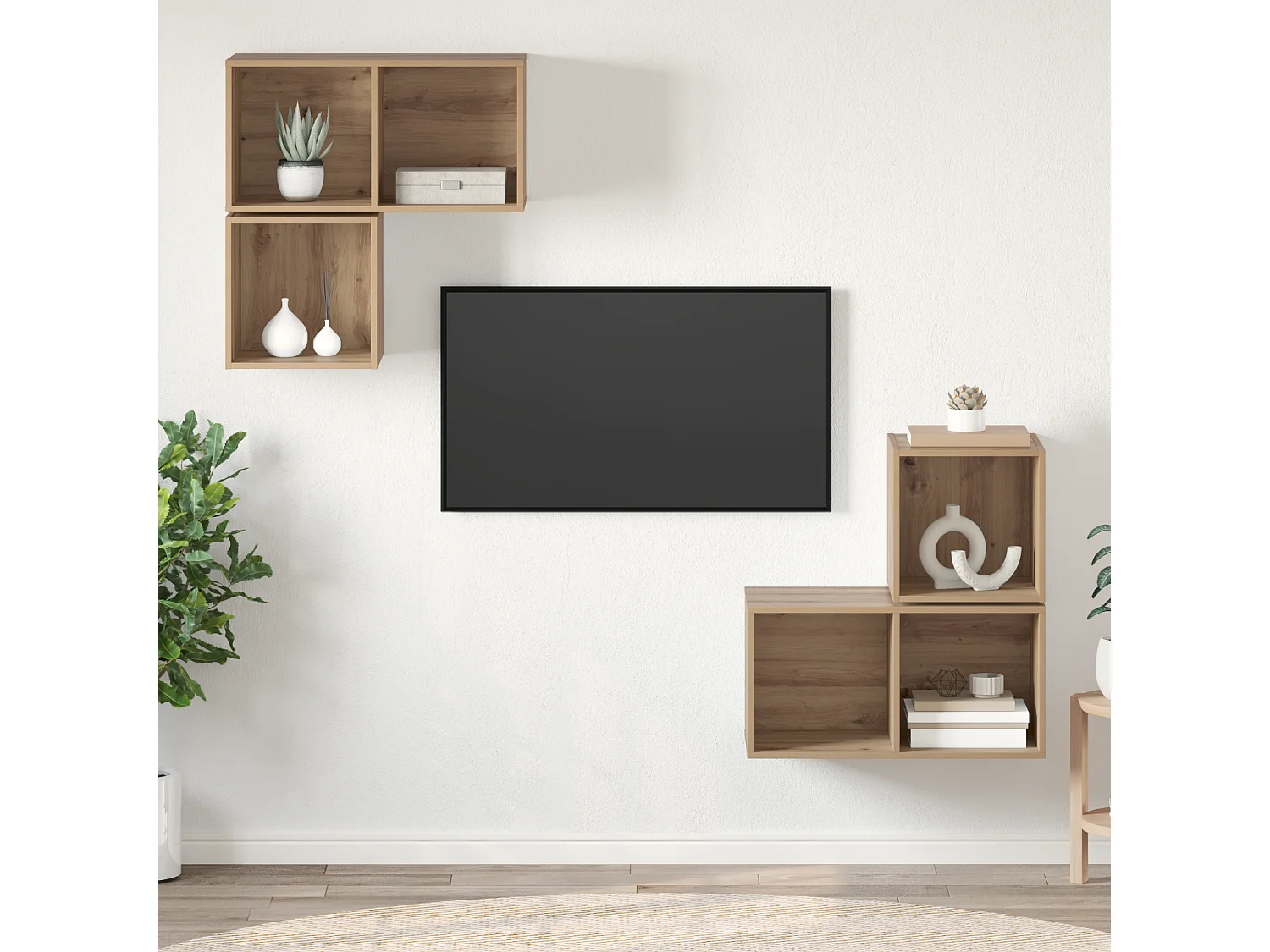 Set mobile TV | Armadietto TV 4 pcs rovere artigianale 37 x 37 x 72 cm