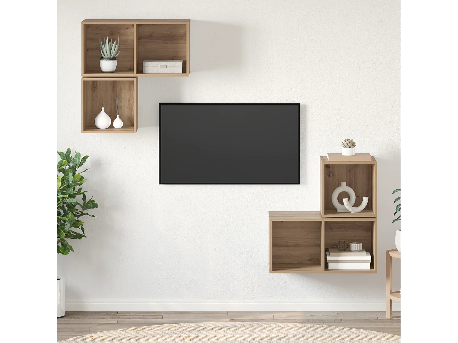 Conjunto de Mueble de TV | Mueble de salón 4 pcs Roble artisan 37 x 37 x 72 cm