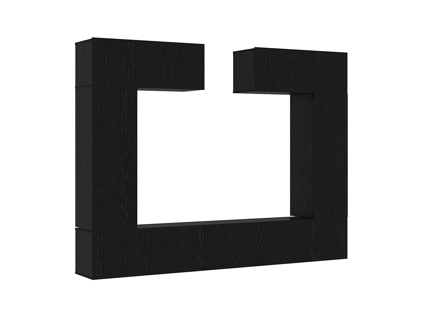 8-delige TV Meubel | Tv-Bank | TV-kast set - Wandgemonteerd in zwart eiken, engineered hout