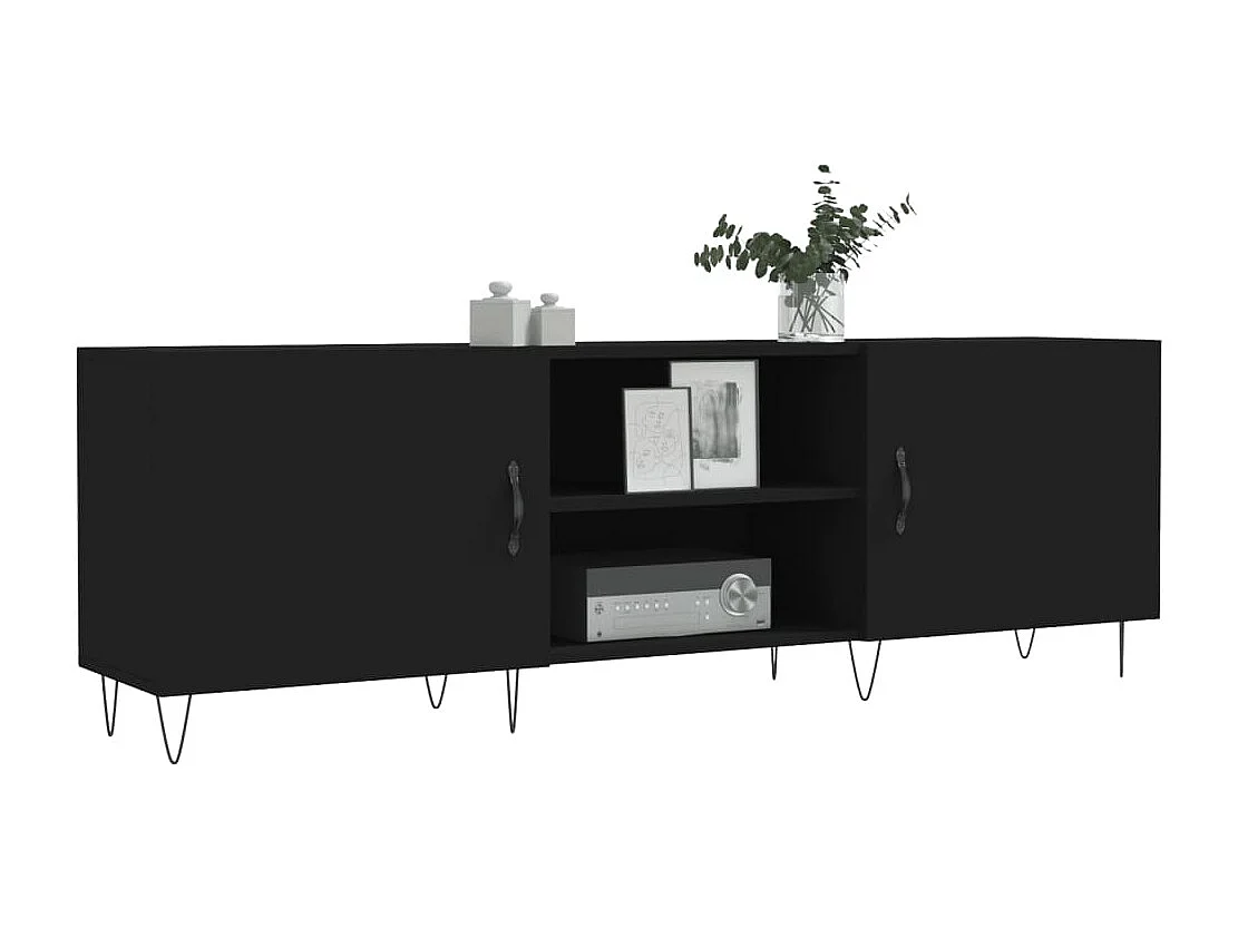 Mueble para TV  | Gabinete de TV |  Mueble de salón madera de ingeniería negro 150x30x50 cm