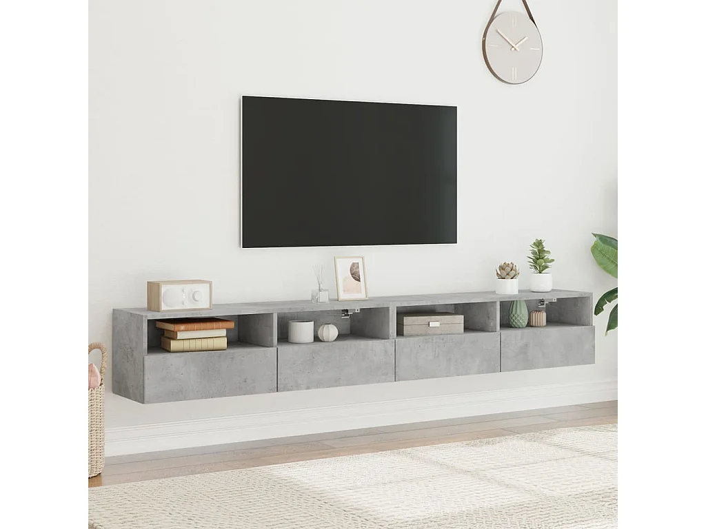 Meubles TV | Bancs TV | Armoires TV muraux 2pcs gris béton 100x30x30cm bois d'ingénierie