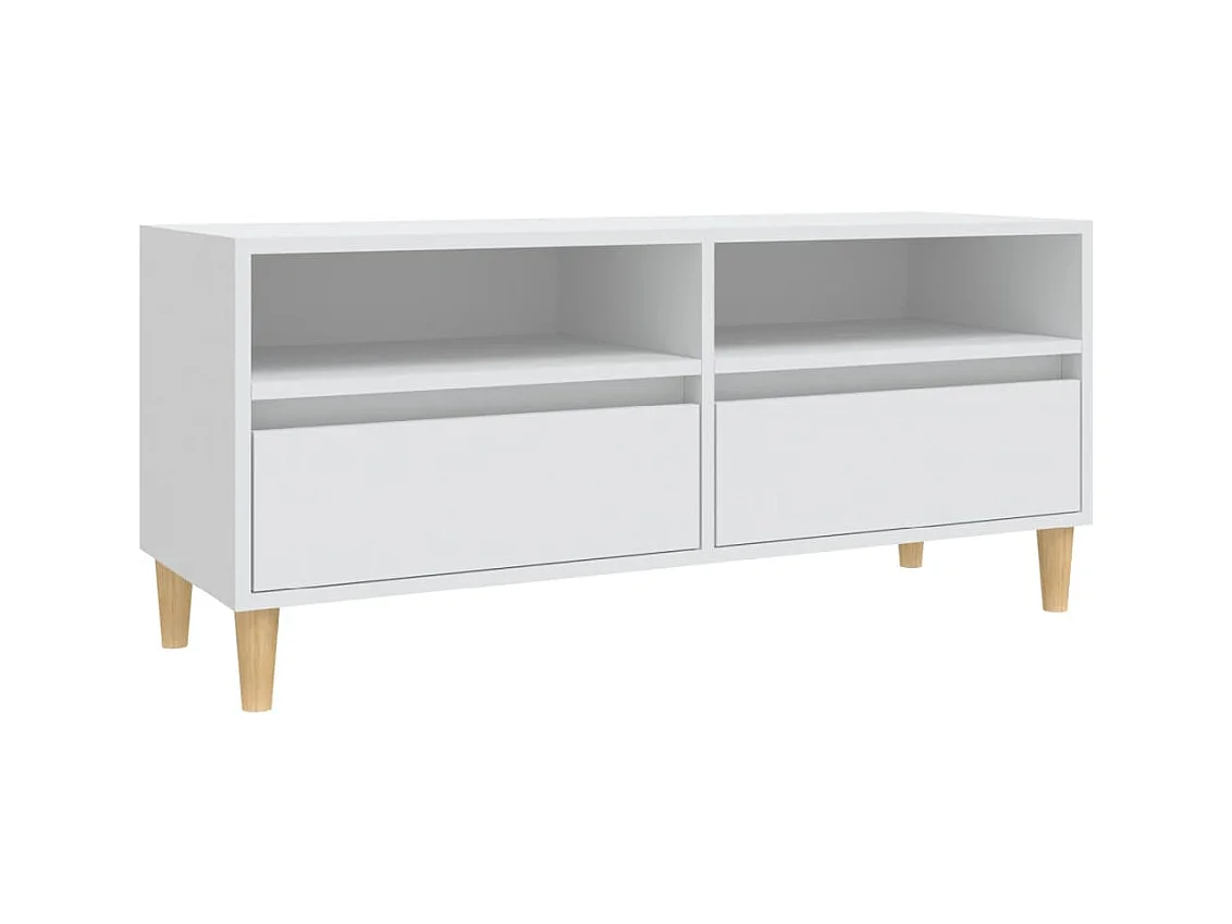 Mueble para TV  | Gabinete de TV |  Mueble de salón madera contrachapada blanco 100x34,5x44,5 cm