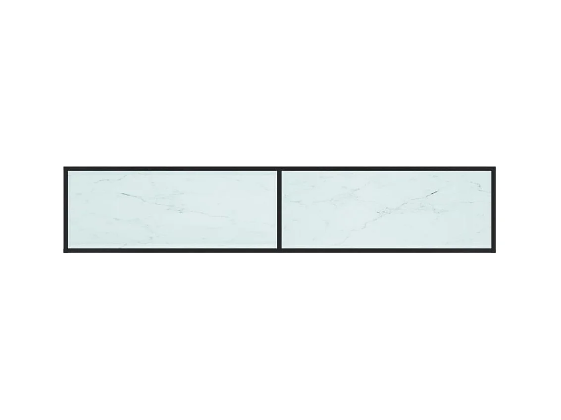 Mueble de TV | Mueble de salón vidrio templado color mármol blanco 200x40x40,5 cm