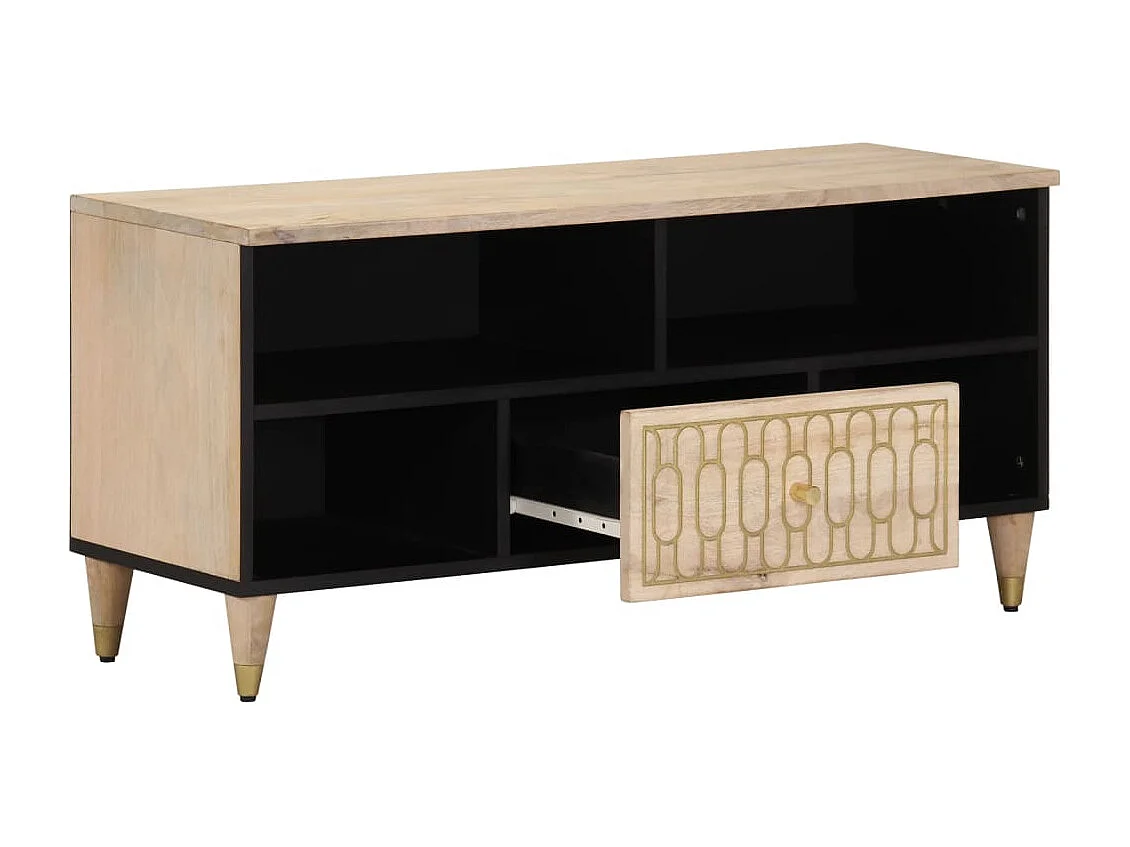 Mueble de TV | Mueble de salón madera maciza de mango 100x33x46 cm