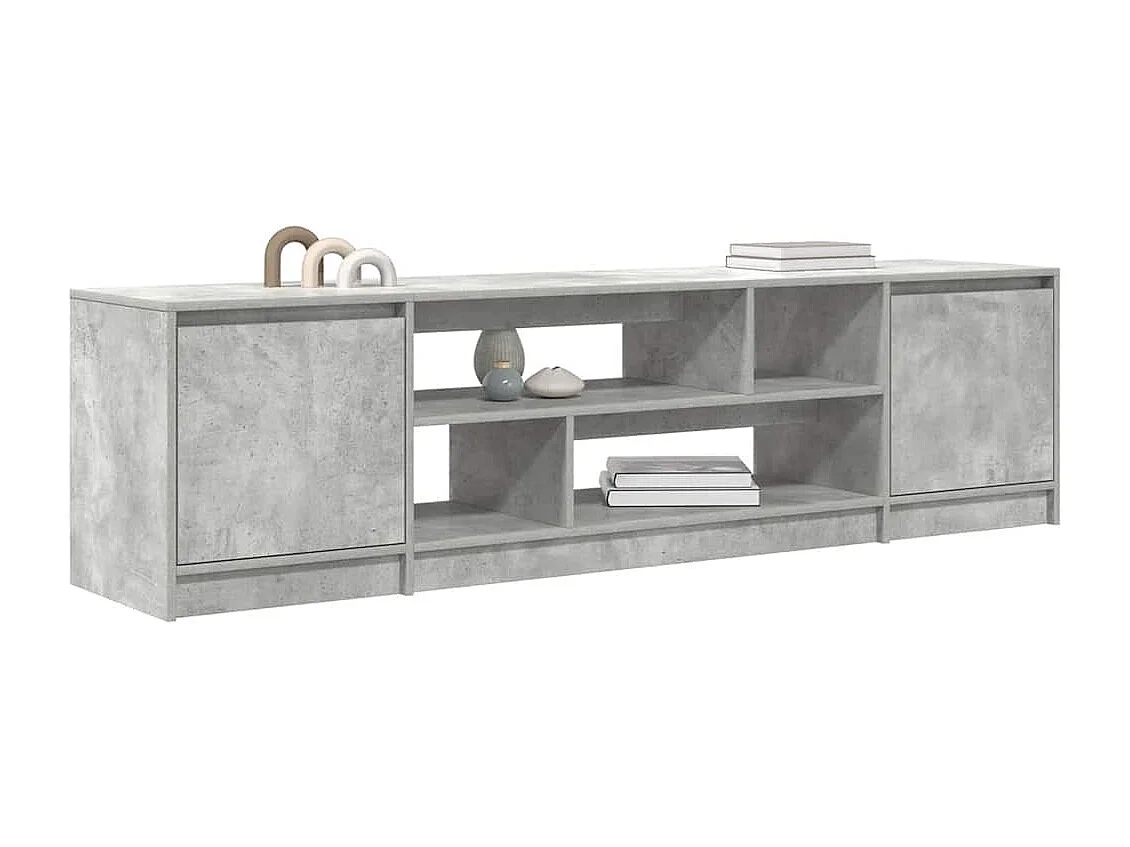 Meuble TV | Banc TV | Armoire TV gris béton 188,5x41x50 cm bois d'ingénierie