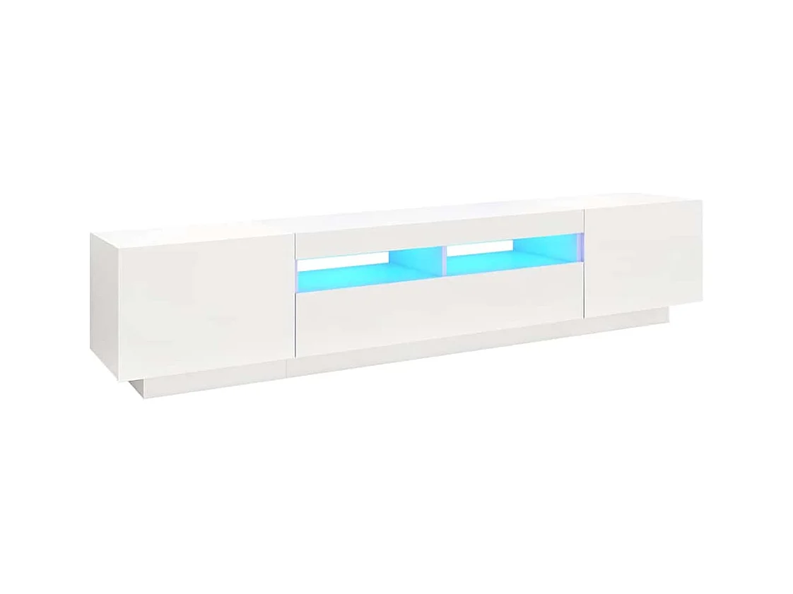 Mueble para TV  | Gabinete de TV |  Mueble de salón con luces LED blanco 200x35x40 cm