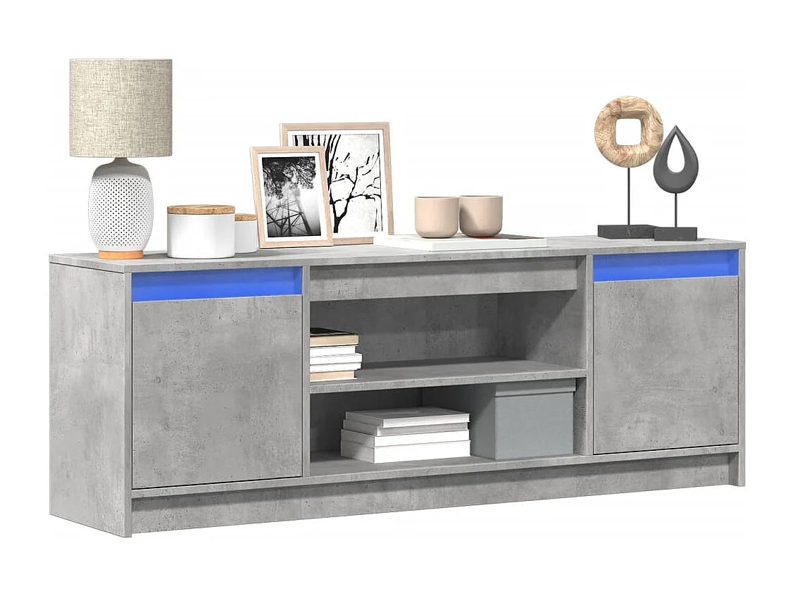 Mueble de TV | Mueble de salón LED madera ingeniería gris hormigón 139,5x34x50 cm